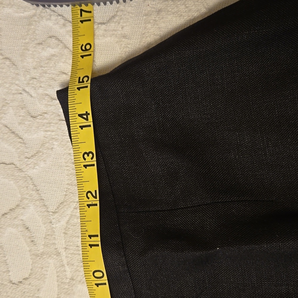 Talbots black linen button front a line skirt 12 - Picture 6 of 7